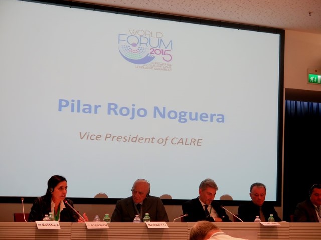Pilar Rojo defende a cooperación entre os diferentes parlamentos rexionais no primeiro Foro Mundial de cámaras subnacionais